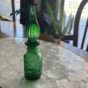 Vintage Empoli style glass genie bottle